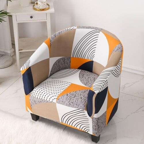 Single Tub Chair Cover Elastic Sofa Cover For Living Room Club Armchair Slipcover Waterproof Seat Covers Furniture Protector