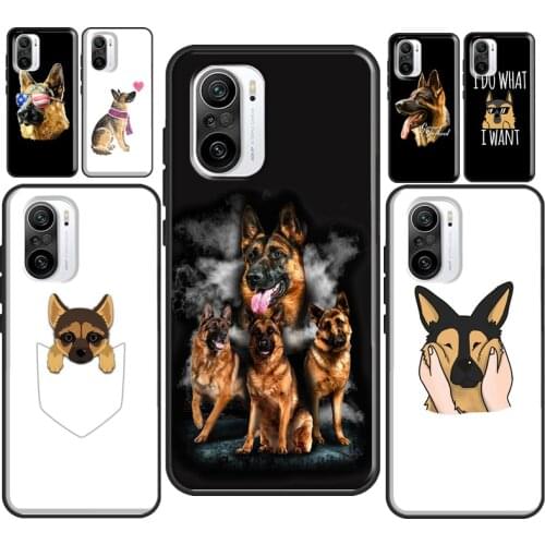 German Shepherd Dog Cartoon For Xiaomi Mi 11 Pro 10T 9T Mi Note 10 Lite A1 A2 A3 Cover For POCO X3 Pro M3 F2 F3 Case
