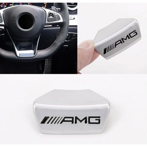 Zinc Alloy for AMG Logo Mercedes Benz W205 W203 W210 w212 GLC GLA E300L C/E Class Sports D Steering Wheel Emblem Paste Accessory