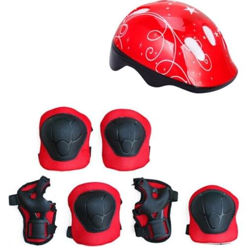 Kids Toys Sprot Protector 7Pcs/set Cycling Skating Skateboard Helmet Elbow Knee Wrist Pads Bike Bicycle Roller Protect gear