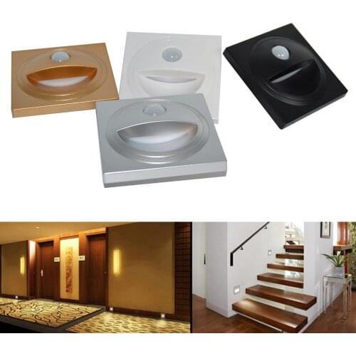 Motion Sensor Circular Stair Light LED Foot Light Wall Lamp Step Ladder Lights Intelligent Corridor Night Lights for Garden Kitc