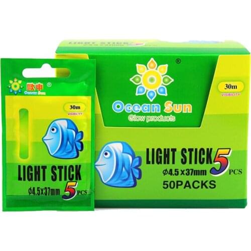 Wholesale 50Pack/250Pcs 25/37mm Fishing Light Stick Night Fluorescent Fishing Float Lightsticks Glow Sticks Float Fishing A30