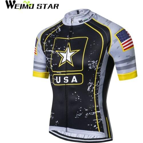 WEIMOSTAR Summer Team Pro Men USA Short Sleeve Ropa Ciclismo Cycling Jersey Full Zipper MTB Bike Bicycle Clothing Racing Shirt