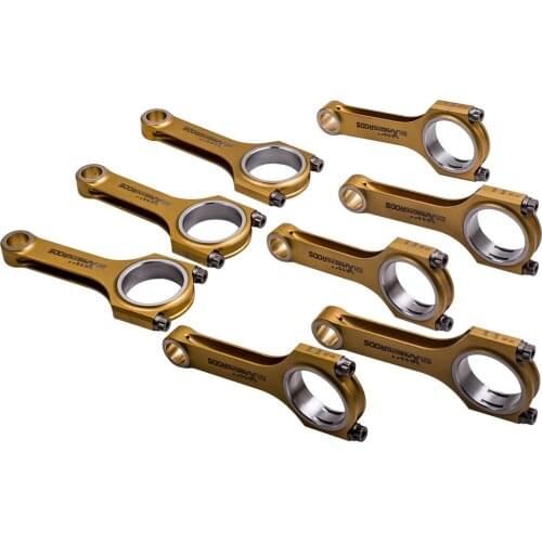 8x Titanium plating H-Beam Connecting Rod+ARP2000 Bolts for Toyota Tundra Lexus 1UR 4.6L 3UR 5.7L 800HP