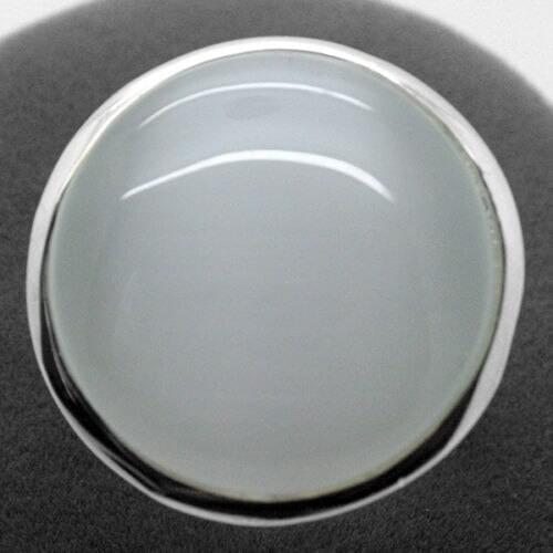 Huge Smooth 24mm White black Cat Eye Stone 925 STERLING SILVER RING SIZE #7/8/9/10