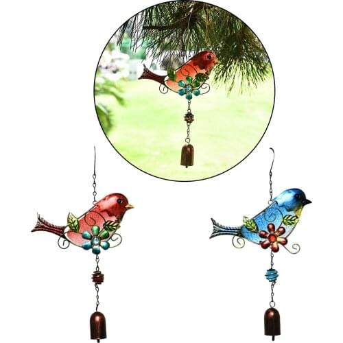 Bird Wind Chime, Unique Outdoor Indoor Hanging Mobile Bell Windchime, for Garden Lawn Yard Patio, Metal Home Decor