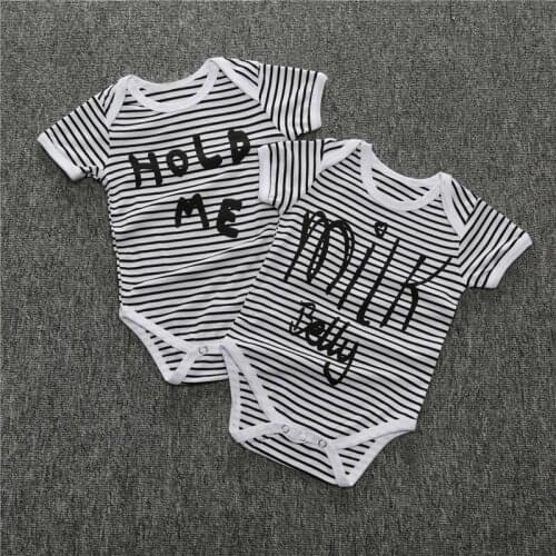 Baby Triangle Climbing Clothes 2016 Summer Newborn Striped Bodysuits Vest Short-sleeved Infant Boys Girls Jumpsuit Letter