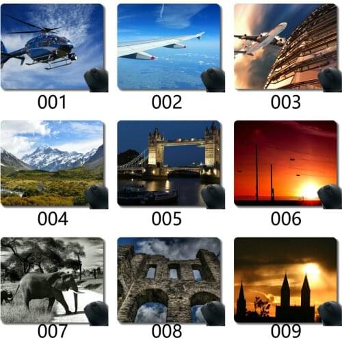 Mouse Pad,Autumn Sunrise Over Landscape With Trees Mouse Pad With Stitched Edge