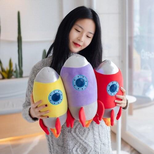 Doll Space Series Rocket Pillow Cute Spaceship Creative Gift Doll Plush Bedside Pillow Toy