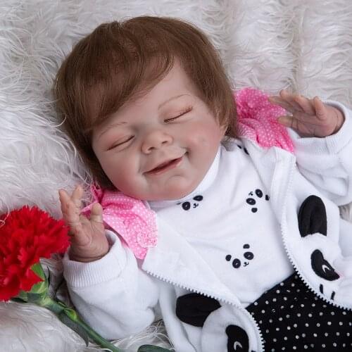 Smiling Face Girl 20 inch 50 cm Reborn Baby Dolls Newborn bebe Cloth Body bonecas Toys For Childrens Day Gifts