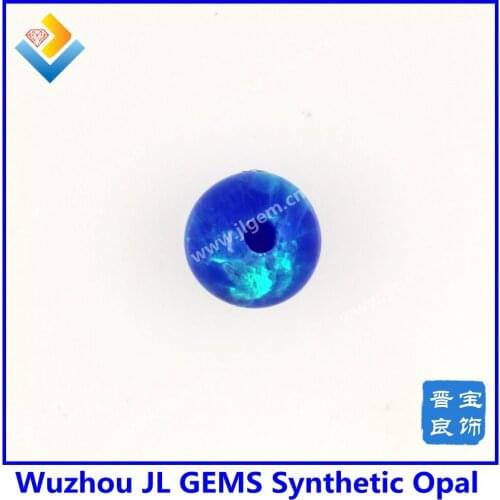 Hot !!! (20PCs/lot) Dark blue round opal bead synthetic fire blue opal beads stone for making fashion opal necklace and bracelet