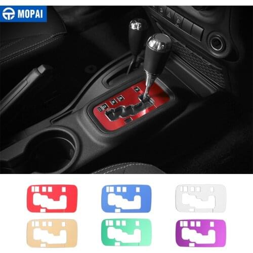 MOPAI Aluminium Interior Gear Shift Panel Decoration Cover Trim Stickers for Jeep Wrangler JK 2011 Up Car Accessories Styling