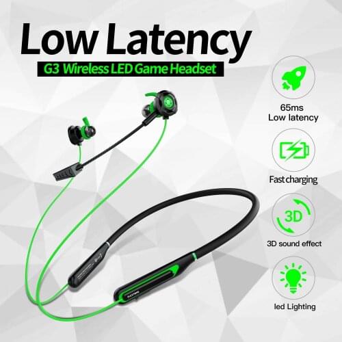 New product G3 neck-mounted LED wireless bluetooth sports headset with detachable long mic virtual 7.1-channel gaming headset