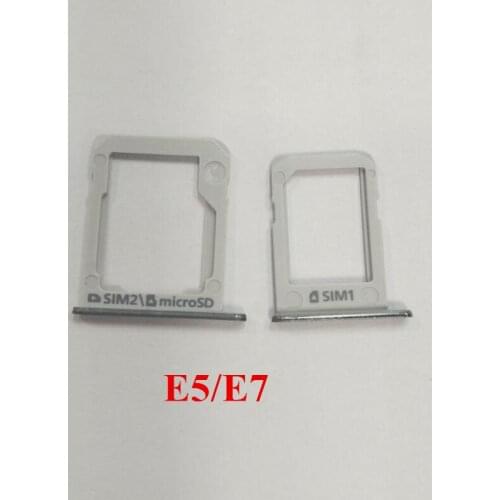 Wholesale 50 Sets SIM Card Tray Holder + Micro SD Tray Slot Adapters For Samsung Galaxy E5 E500 E7 E700 Repair Parts