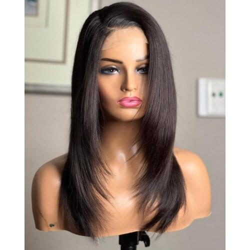 Transparent Lace Front Human Hair Wigs Colored Body Wave Wigs Ombre Black Straight Lace Front Wig Remy Brazilian Hair For Women