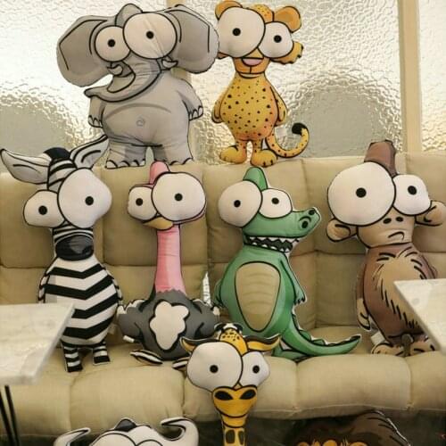 Plush Flamingo Pillow Cute Cartoon Stuffed Soft Animal Pilow &Cushion Elephant Crocodile Soft Doll Baby Kids Toys Home Decor