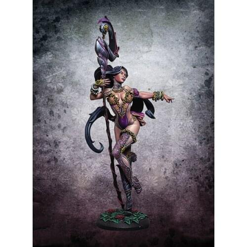 New Unassembled 1/24 75mm fantasy girl stand with base Resin Figure Unpainted Model Kit
