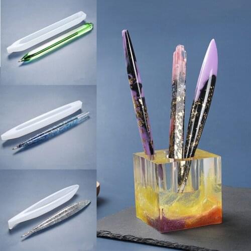 Ballpoint Pen Transparent Silicone Mould Dried Flower Resin Decorative Craft DIY Ballpoint Pen Mold Epoxy Resin Mold for Jewelry