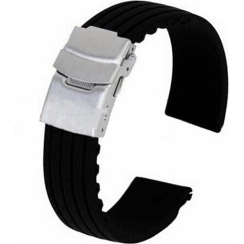 Hot Sales 18/20/22/24mm Men Women Replacement Silicone Watch Strap Band for Wrist Watch