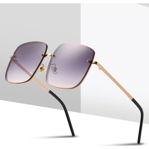 Fishing Sunglasses Women Vintage Oversized Glasses Square Shades Metal Frame Womens Sunglasses UV400 Eyewear Ocean Lens Glasses