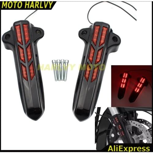 LED Guard Deflector Shield Lower Fork Leg Cover Motorcycle For Harley Davidson Touring 2014-2017