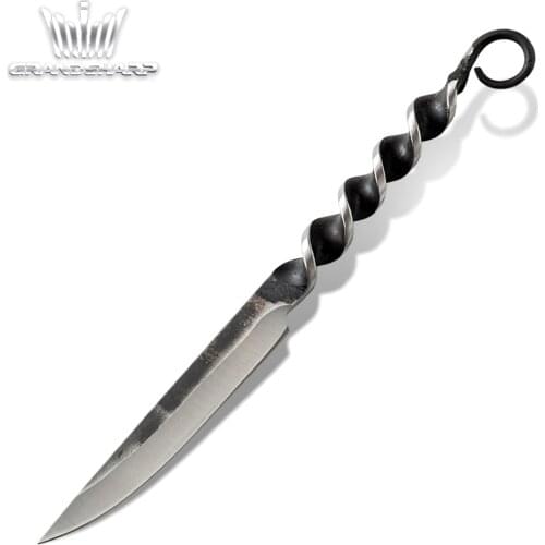 Tactical Survival Knife Screw Thread Handle Fixed Handmade Hunting Fixed Blade Knives Outdoor BBQ Fishing Defense Home Tools NEW