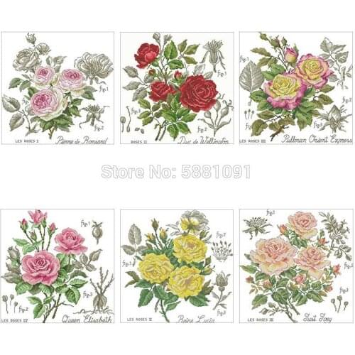 Shadow rose patterns Counted Cross Stitch 11CT 14CT DIY Chinese Cross Stitch Kits Embroidery Needlework Sets home decor