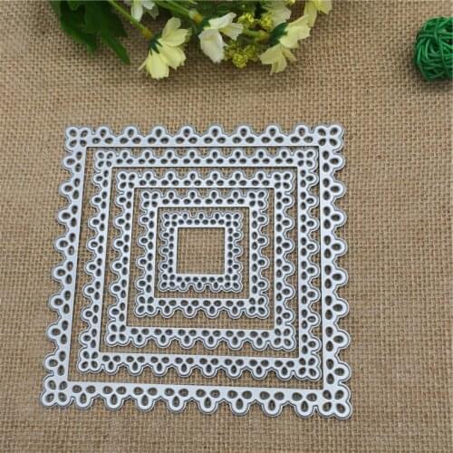 5pcs Frame Metal Cutting Dies Stencil for DIY Scrapbooking Album Embossing Paper Cards Deco Crafts Die Cuts