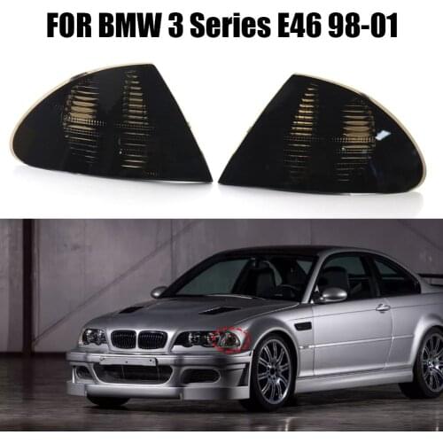 Smoked Lens Corner Lights Turn Signals Car Styling Light Parking Lamps for BMW E46 3 Series Sedan 98-01 No Bulbs