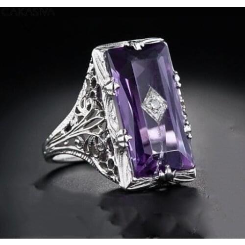 Vintage Ring Womens Zircon Creative Ring Hollow Out Fashion Jewellery Birthday Party Gift Gemstone Jewelry