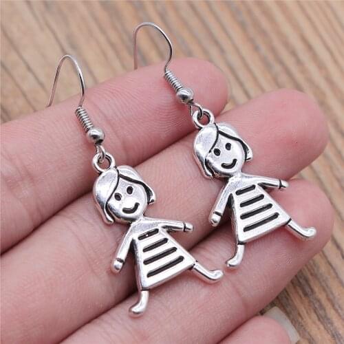Vintage Boy Girl Queen Princess Wizard Robot Shaped Earring For Women Girls Gifts