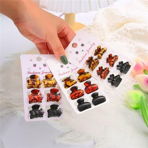 6Pcs/SET Solid Color Hairpin Women Girl Hair Clip Small Hair Claw Bow Claw Clip Hair Styling Barrette Fashion Hair Accessories