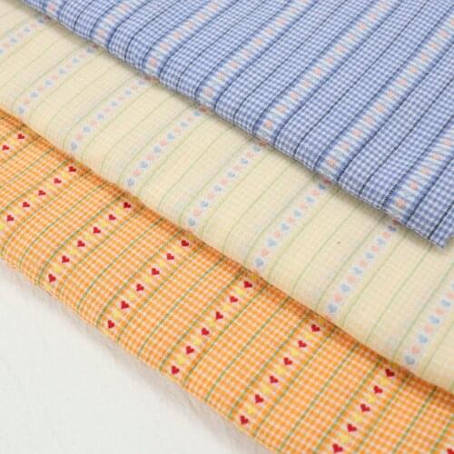 Jacquard Polyester Cotton Fabric By The Per Meter for Princess Kids' Shirt Dress Clothing Sewing Striped Cute Heart-shaped Cloth