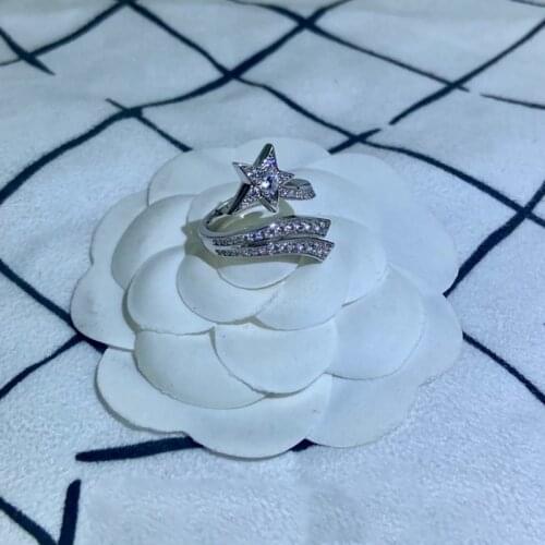 Hot Brand Pure Top 925 Sterling Silver Jewelry rings for women Punk Rings Silver Rock Hip-hop Lozenge Open star Geometric Rings