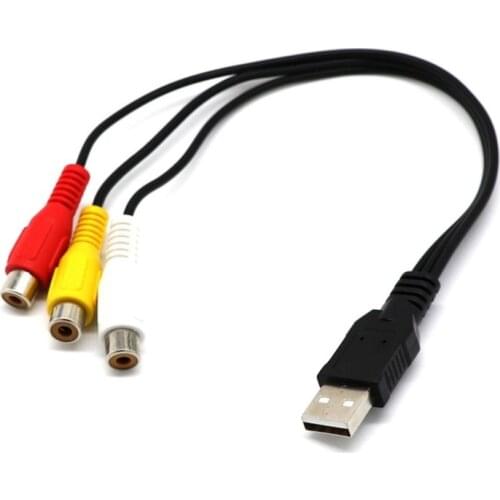 1.5m 5ft USB Male A to 3 RCA AV A/V TV Adapter Cord Cable USB to 3RCA Audio Video Cable for Set-top Box TV Game Console Dropship