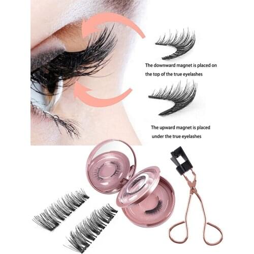 1 Pair Of Eyelashes With Magnet Eyelash Curler Set Quantum Magnetic Fasles Eyelashes Natural Long Reusable False Eyelashes
