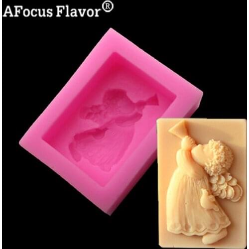 1 Pc 3D Little Angel Trumpets Food-grade Silicone Mold Fondant Cake Decorating Kitchen Bakeware Soap Silikon Mold Stencil