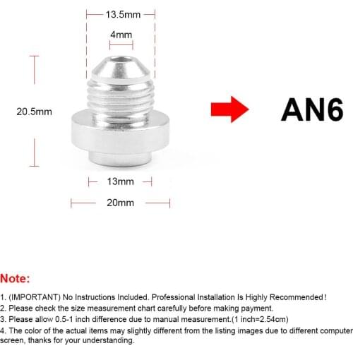 Flare Plug Car Performance Aluminum Alloy Fittings Adapter Male AN4 AN6 AN8 AN10
