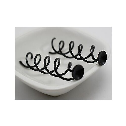 10 Black Spiral Spin Screw Bobby Pin Hair Clip Twist Barrette 50mm with Bowl Pad