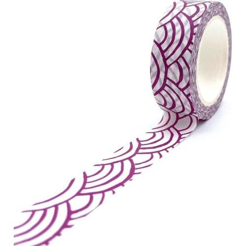 10pcs/lot 15MM*10M Purple Semicircle White Washi Tape Japanese Paper DIY Planner Masking Tape Decorative Stationery