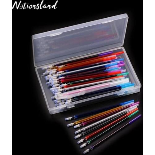 100pcs Disappearing Ink Fabric Marker Pen Water Soluble Erasable Pens with Plastic Storage Box Cross Stitch Needlework Tool