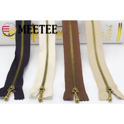 2pcs 3# 15/20/30/40cm Bronze Metal Zipper Closed-end Copper Material Clothing Luggage Sewing Handmade Accessories AP567