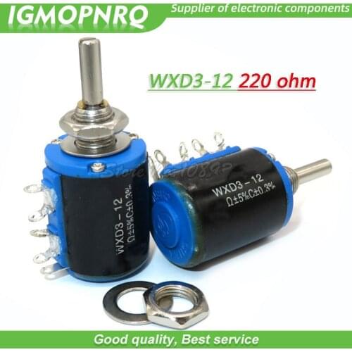2pcs WXD3-12-1W 220 ohm 220R WXD3-12 1W 5 ring multi-circle precision wire-wound potentiometer IGMOPNRQ