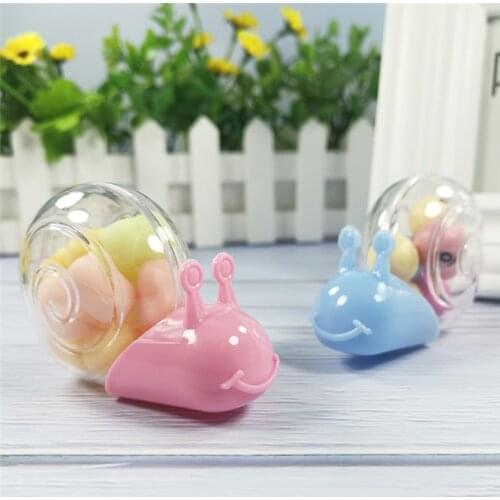 20pcs Plastic Cartoon snail Candy Box Wedding Gifts Box Candy Package Box Baby Wedding Bonbonniere DIY Event Party Supplies Kids