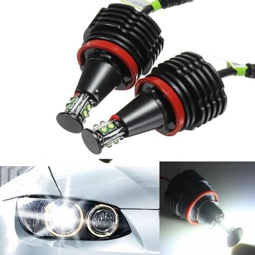 2X 80W H8 Error Free LED Angel Eyes Light Headlight Lamp Halo Bright Fog Light Bulbs For BMW E90 E92 E82 E60 E70 E71 X5 X6