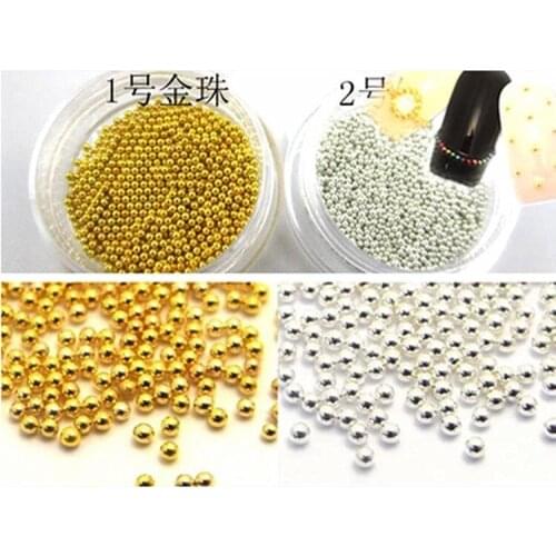 5g/Box Steel Bead 3D Nail Decoration Metal Rhinestone 0.8mm-1mm Nail Studs Mixed Size Wheel Manicure DIY Nail Art Decoration