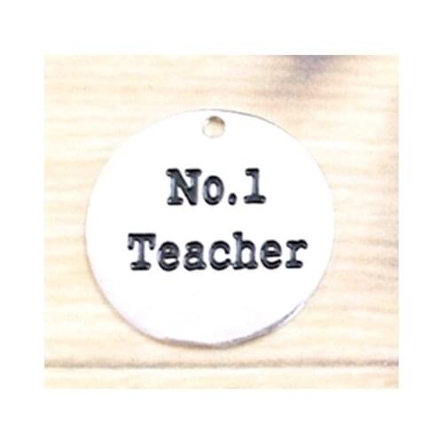 8 Pieces 24.8*24.8mm Mixed Alloy Antique Silver Color Alphabet Round Charms Bracelet Pendant Accessory For DIY Jewelry Making