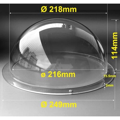 9 Inch Acrylic Clear Dome Cover CCTV Camera Housing Transparent Case Protective Cover HD Clear Glass Hemisphere Monitoring Shell