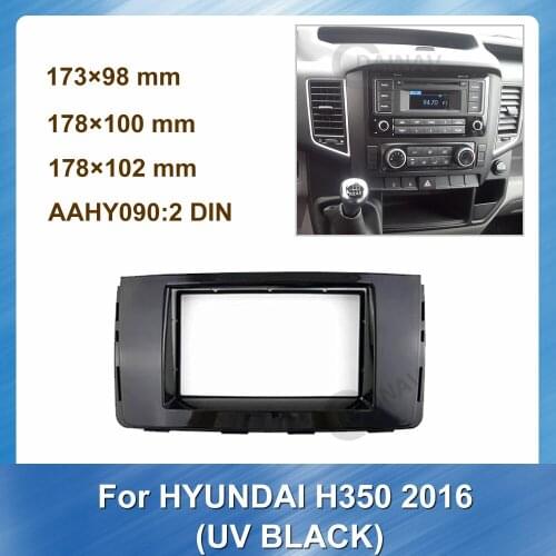 Car Stereo Bezel Trim Kit Kit Frame Plate Installation Fascia Dash Panel for HYUNDAI H350 2016 UV BLACK Car Radio Android