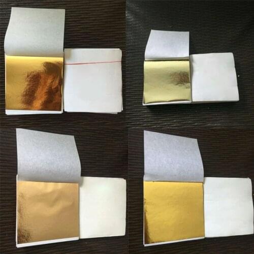 100Pcs Foil Papers 14*14CM Imitation Gold Sliver Copper Gilding Paper Art Craft Leaf Leaves Sheets Design Paper DIY Craft Decor